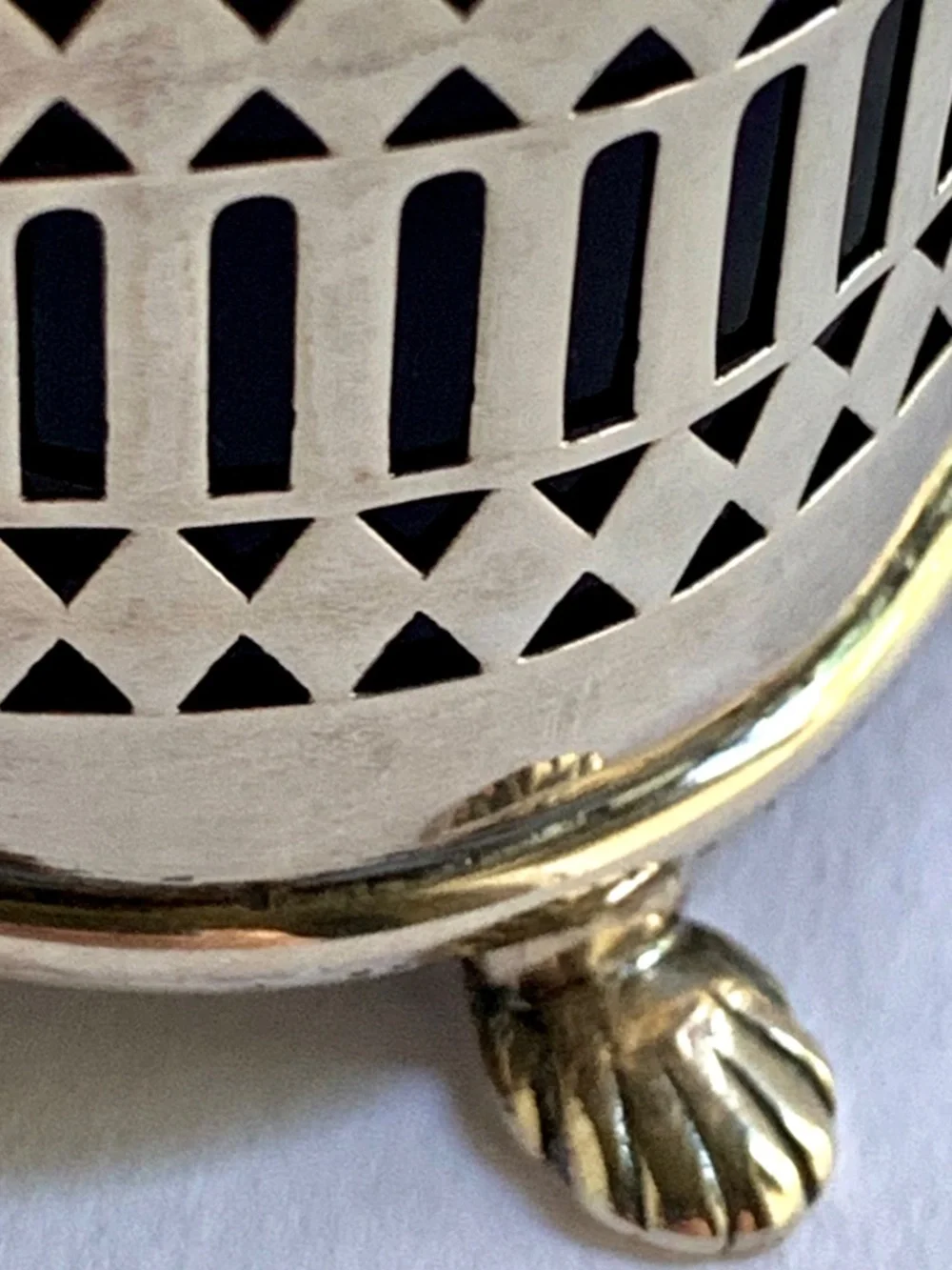 English Sterling Silver Mustard Pot Cobalt Glass Insert Spoon London Hallmarks